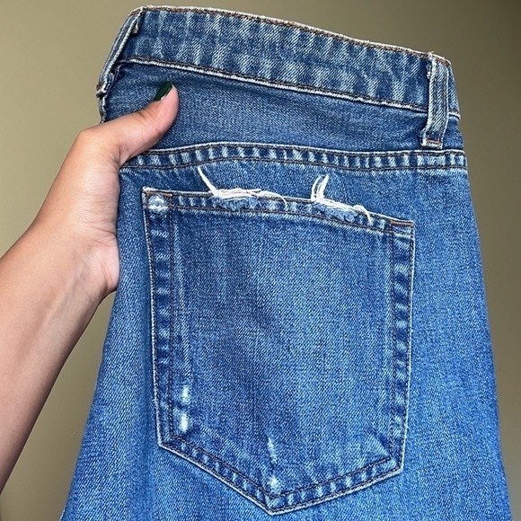 EUC Reformation Fawcett Jeans Celtic Wash Cropped Wide Leg Raw Hem Denim US 30 - Picture 12 of 12